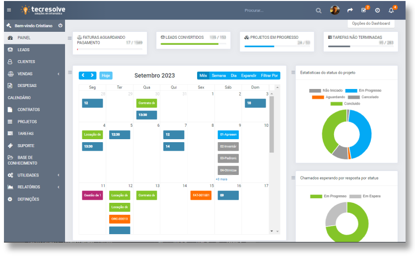 CRM com pipeline visual